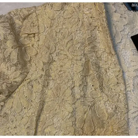 Allegra K Beige Floral Lace Lapel Collar Short Sleeve Bolero Shrug Cardigan L - Picture 6 of 8